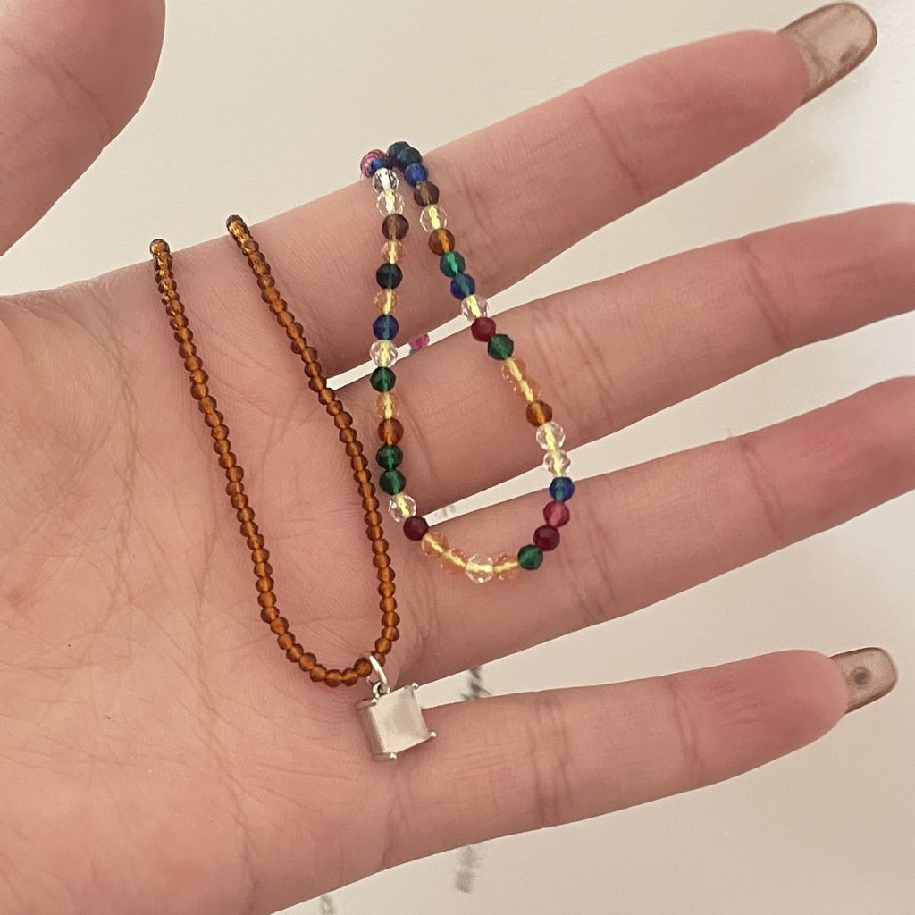 Kalung Manik-Manik Warna-Warni Gaya Retro Korea