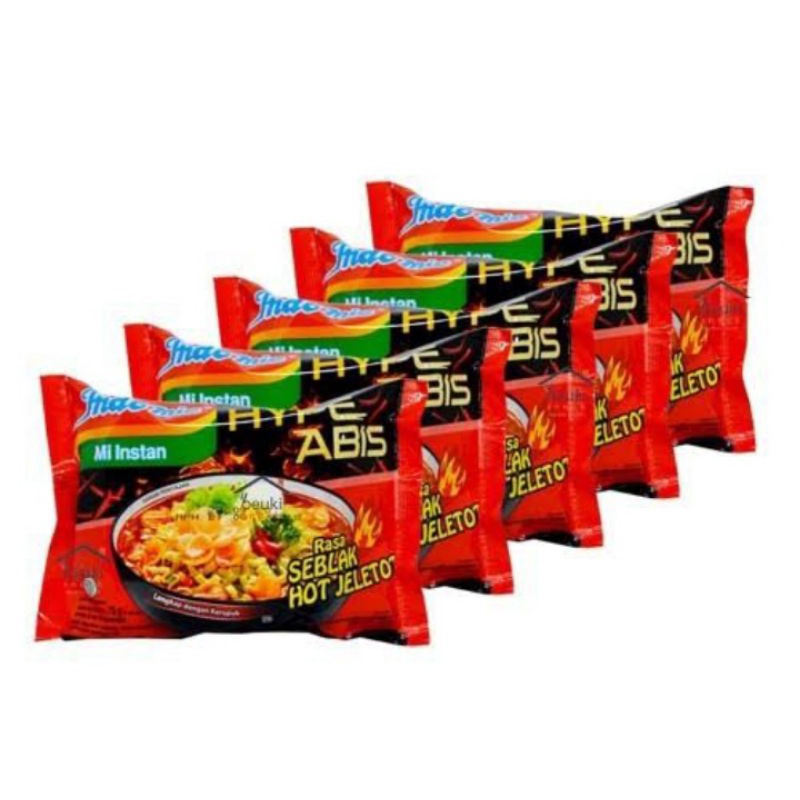 

Indomie Mie Kuah Rasa seblak Hot Jeletot 75gr isi 5 biji