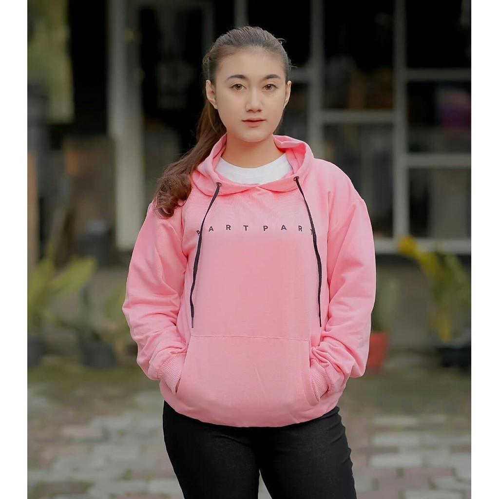 Hoodie Jumper Part Part - Allsize - Bahan Fleece - Wanita Dan Pria