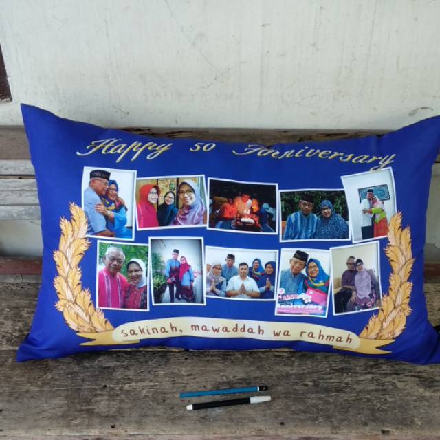 Bantal foto bantal kado bantal custom kado pernikahan  bantal cinta 50*80