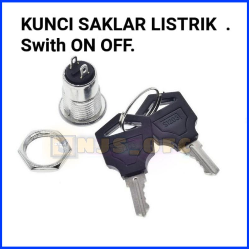 Saklar Kunci 250VAC 1A Security Lock Switch with 2 Keys 12mm On Off elektronik kelistrikan