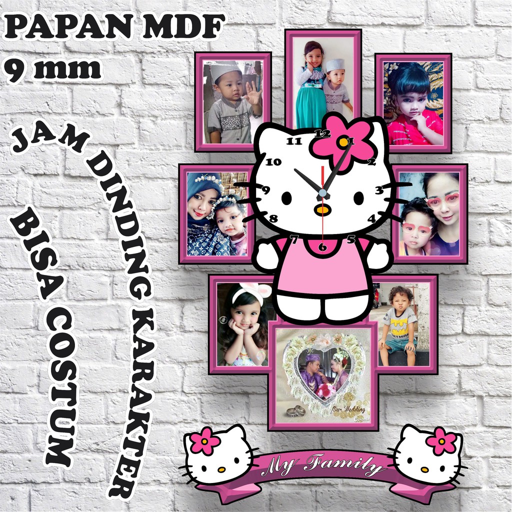 Jam Dinding Karakter Hello Kitty
