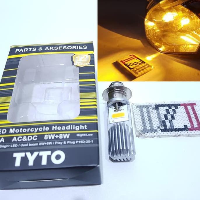 JUAL LAMPU UTAMA MOTOR LED H6 TYTO KUNING 3000K JENIS LAMPU M5 KAKI 1 #5
