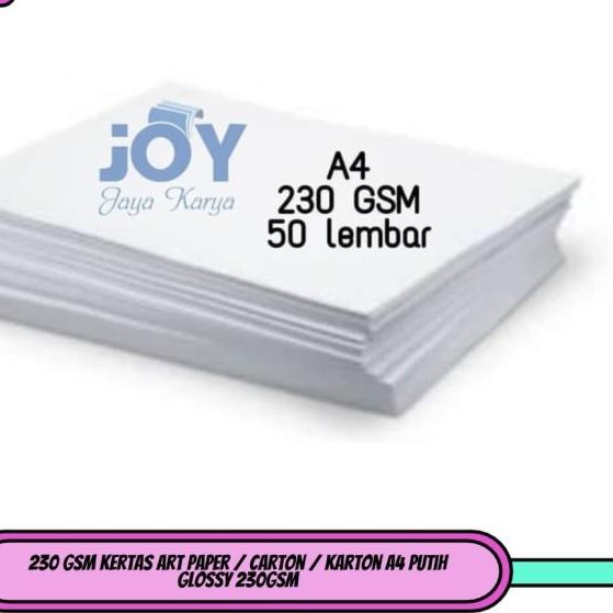 

✶ 230 GSM Kertas Art Paper / Carton / Karton A4 Putih Glossy 230GSM ✾