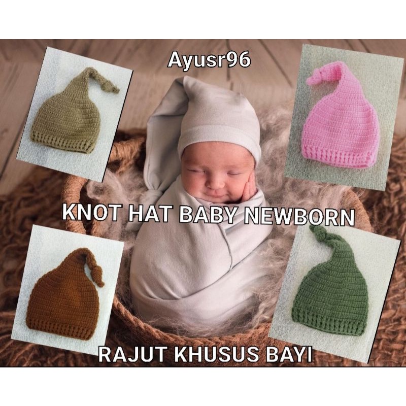 Topi rajut knot hat baby newborn kupluk bayi baru lahir