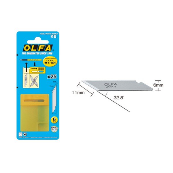

HJK OLFA KB Refill Pisau Cutter Pen (25pcs/pack) Spare Blade For AK-1 & AK-4