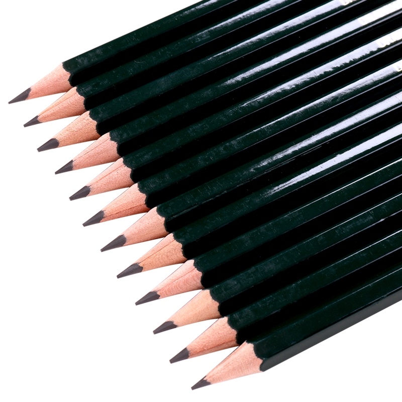 Deli Graphite Pencil 2B / Pensil Kayu 2B 12pcs/Box Hitam Pekat Desain Warna Hijau 7084