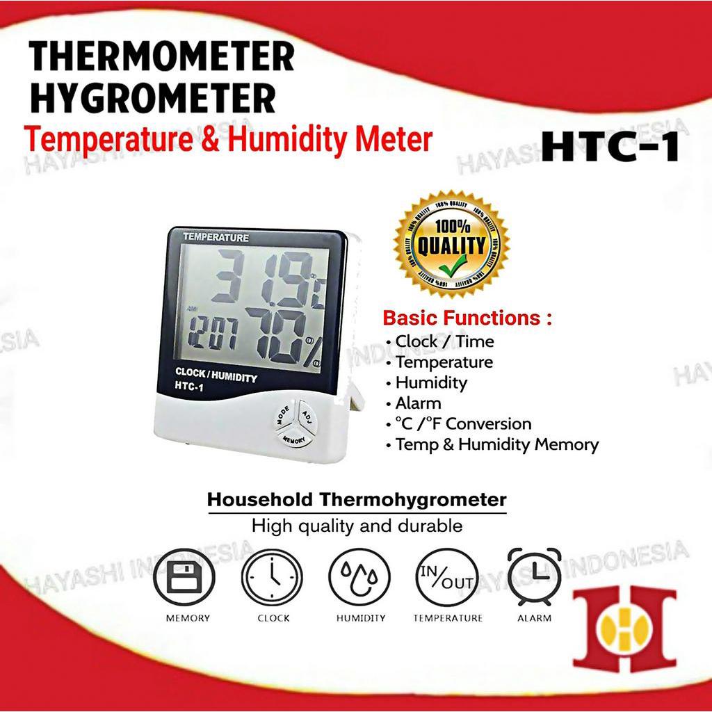 Thermometer Suhu Temperature Hygrometer Humidity HTC1