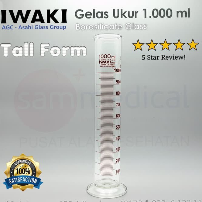 IWAKI Gelas Ukur Measuring Cylinder Gelas Takar - 1000 ml