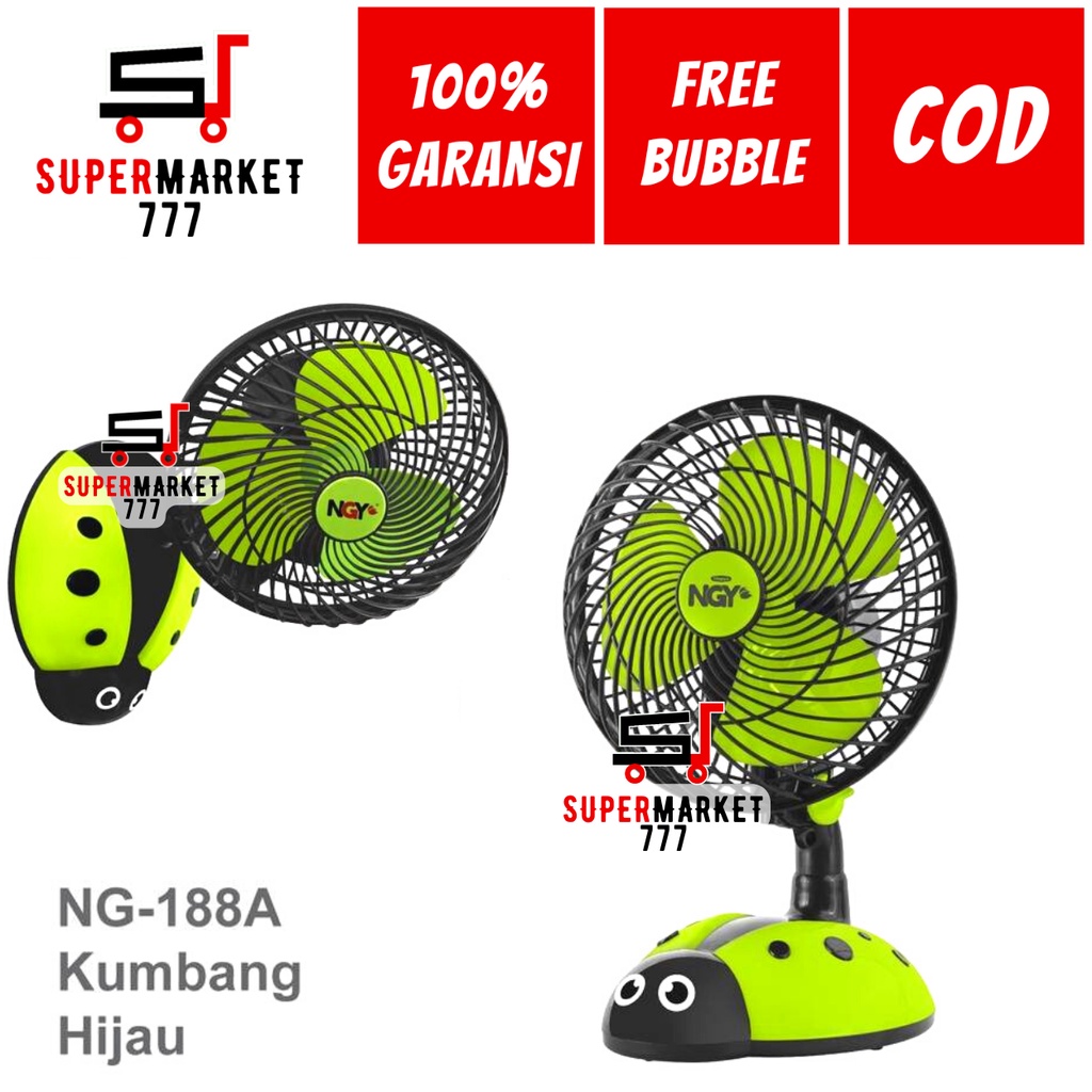 KIPAS ANGIN DUDUK NAGOYA NG 188 KARAKTER KUMBANG HIJAU KIPAS ANGIN MINI PORTABLE KARAKTER KIPAS ANGI