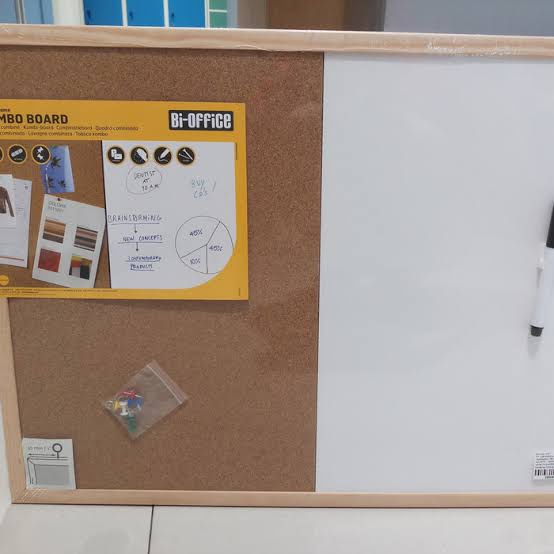 Papan Kombinasi Gabus dan Whitebord / Cork Board 40 x 30 Dan 90 x 60Cm