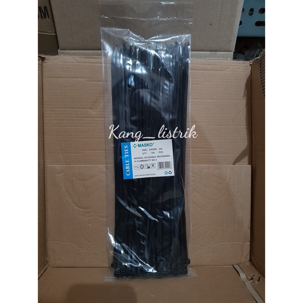 Cable Ties / Kabel Ties Hitam / Putih MASKO 3.6 x 300mm