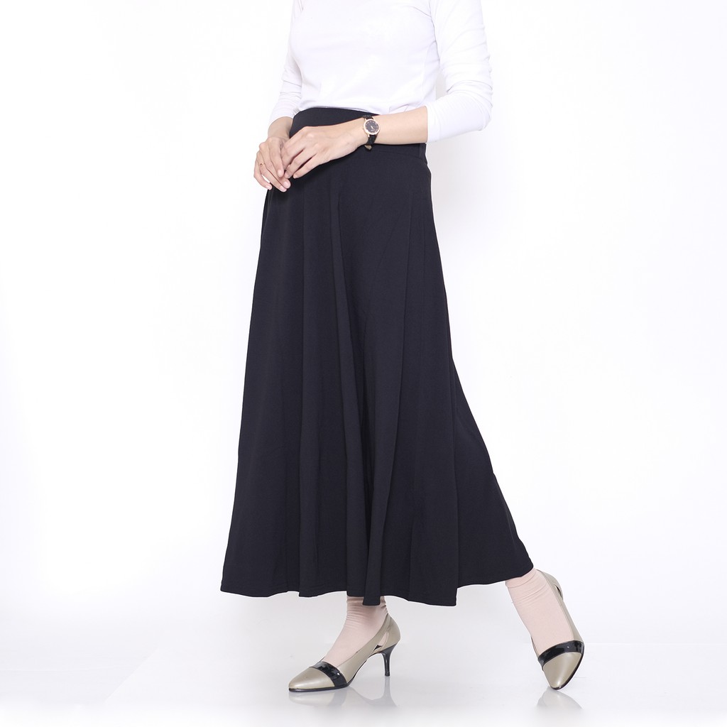 HaymeeStore Rok  Flare Panjang  Polos Segi 8 Wanita Rok  