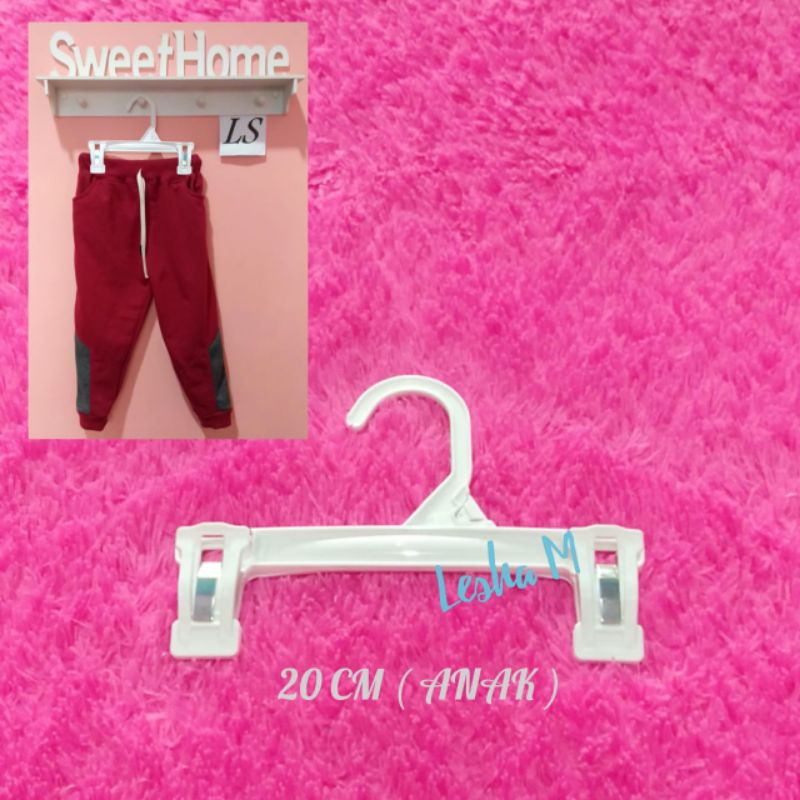 Hanger Baju Jepit Putih 20 cm isi 6 pcs - Gantungan Baju Jepit Anak isi 6 pcs