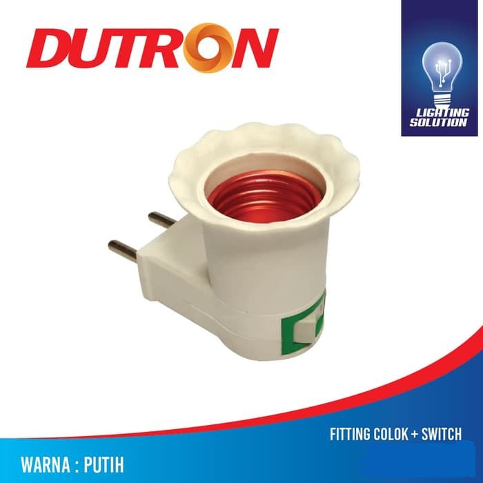 FITTING COLOK LAMPU TIDUR + SWITCH SAKLAR ON OFF DUTRON KUNINGAN