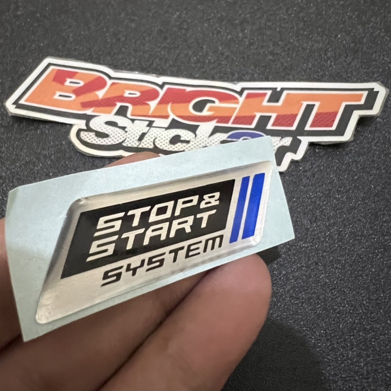 STICKER STIKER EMBLEM STOP START SYSTEM TIMBUL 3D