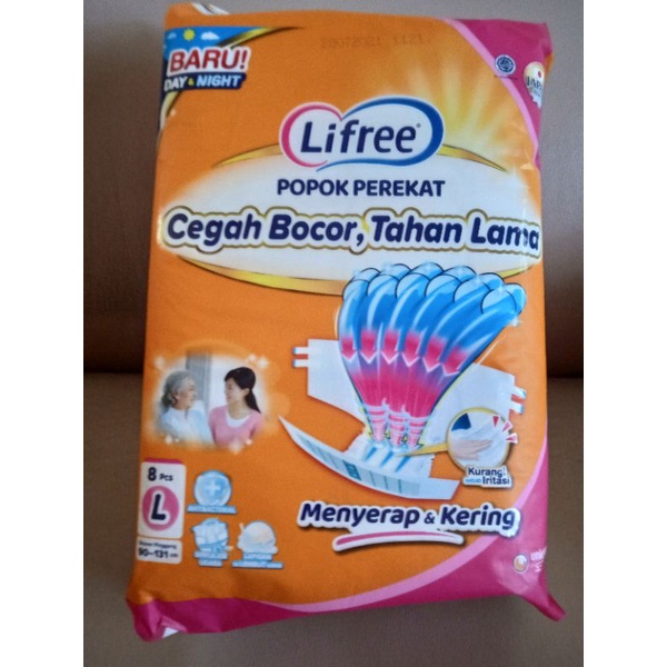 Lifree popok perekat ukuran L8 (popok dewasa/lansia)