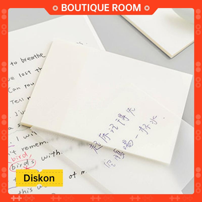 50pcs sticky notes transparan anti air sticker note stiker buku catatan tempel transparent untuk kantor sekolah alat tulis