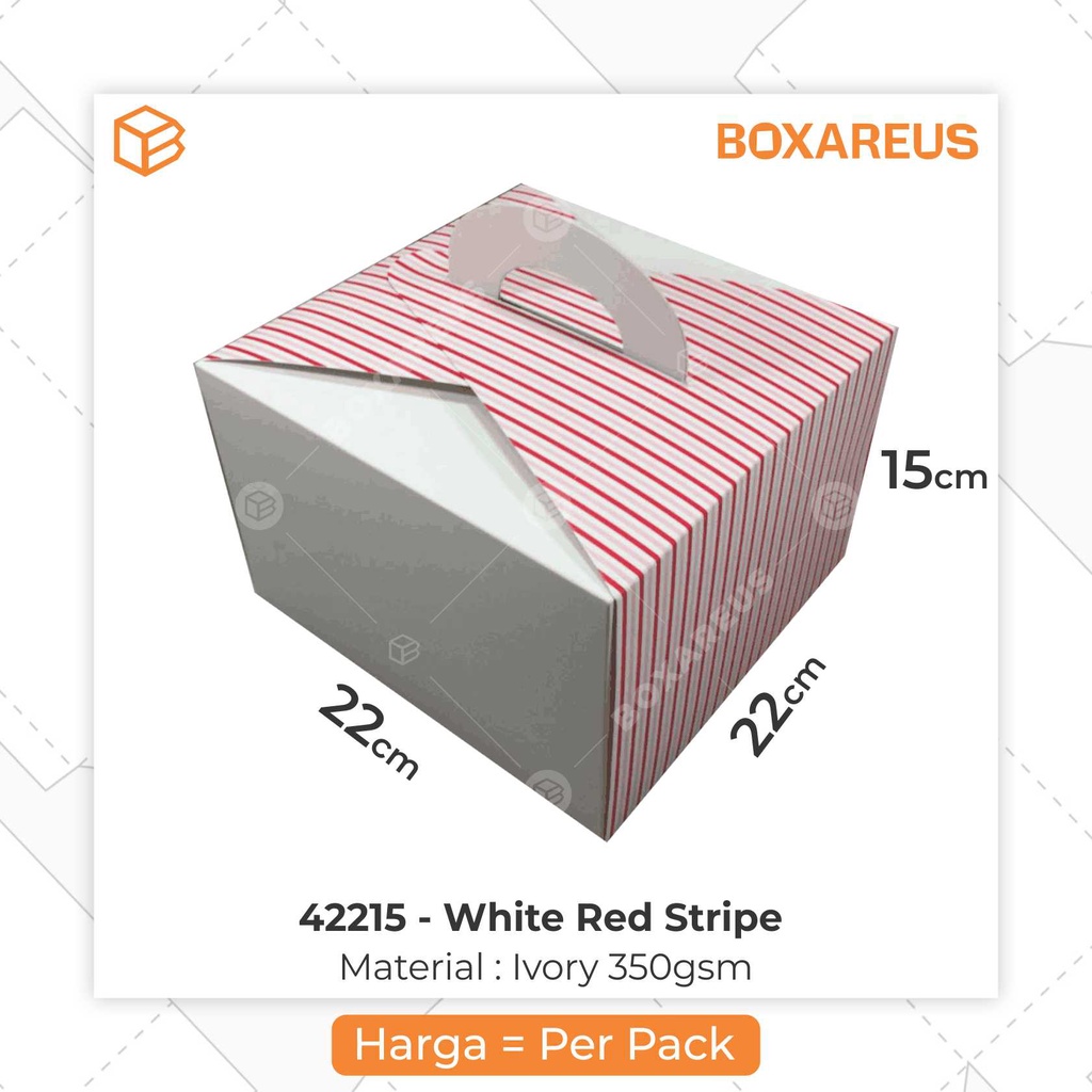 Packaging, Dus Kotak Kemasan Box Kue, Gift Gable Cake Box | 42215 WHITE (10pc)