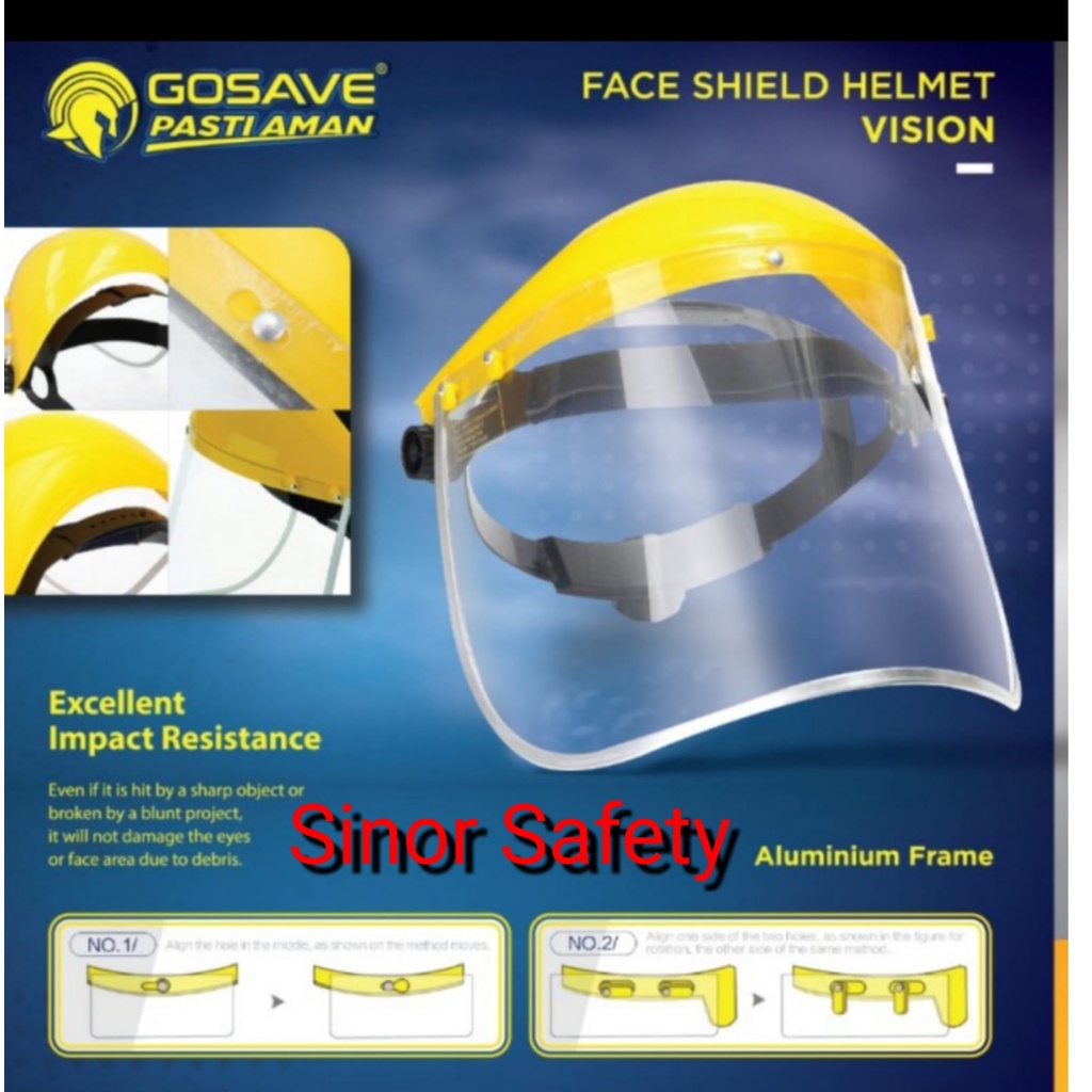 FACESHIELD Helmet APD Medis Gosave Frame List Alumunium Face Shield