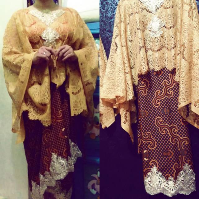 Batwing Kondangan Cape Brokat all size +Lilit Batik+ tumpal bordir+tali