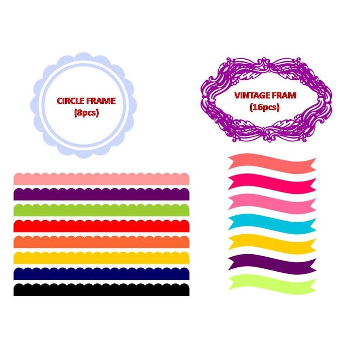 Kertas Cliparts - Frame, Ribbon and Banner Design