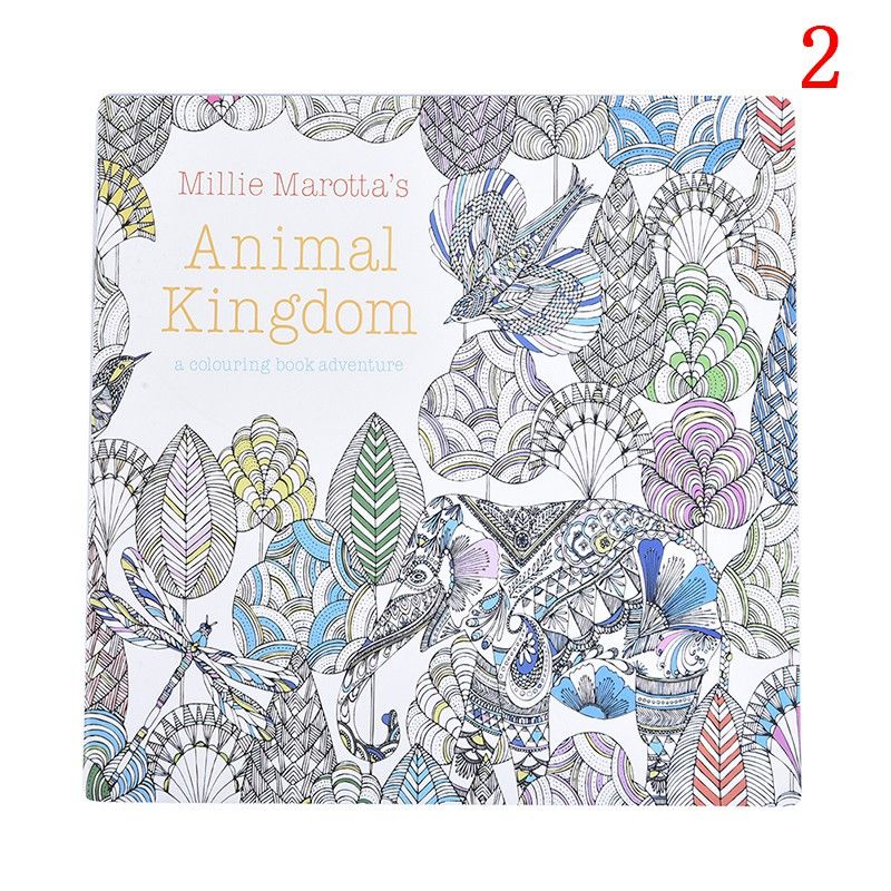 

Adult Coloring Book Animal Kingdom Stress Reliever / Buku Mewarnai Dewasa