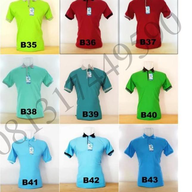 Ready Stock.. Kaos Polo Shirt Polos Merah kerah hitam/kaos kerah pria/baju kerah - Tulis no. warna,