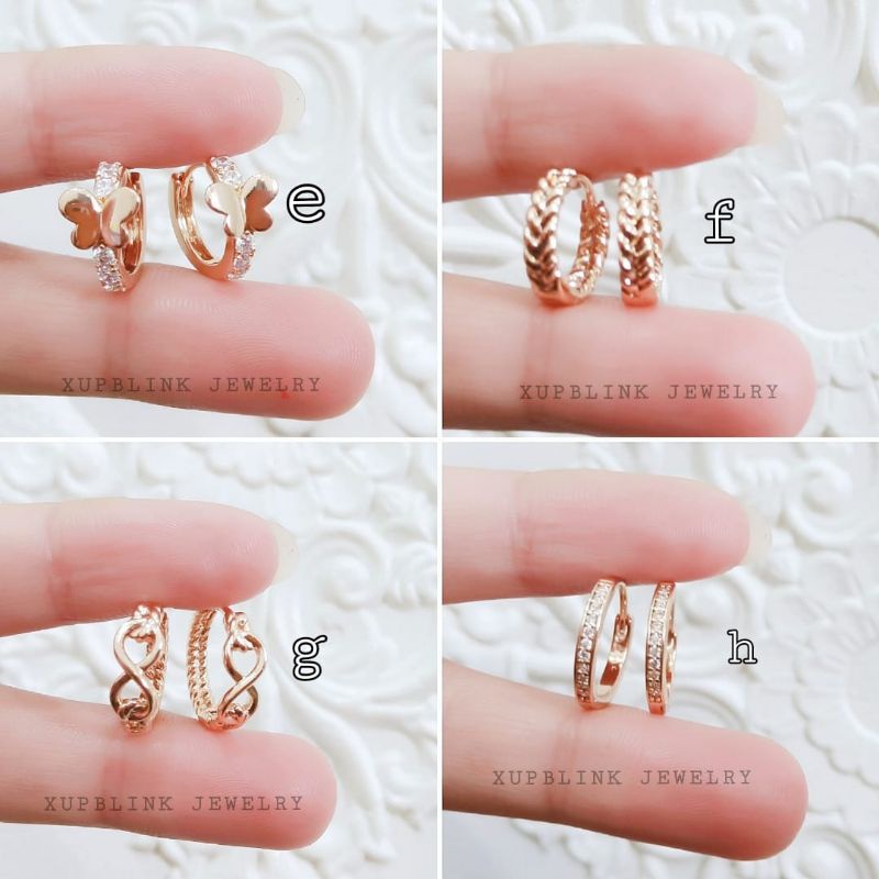 Anting Klip Titanium Permata Anti Karat Anting Titanium Terlaris Xupblink Jewelry