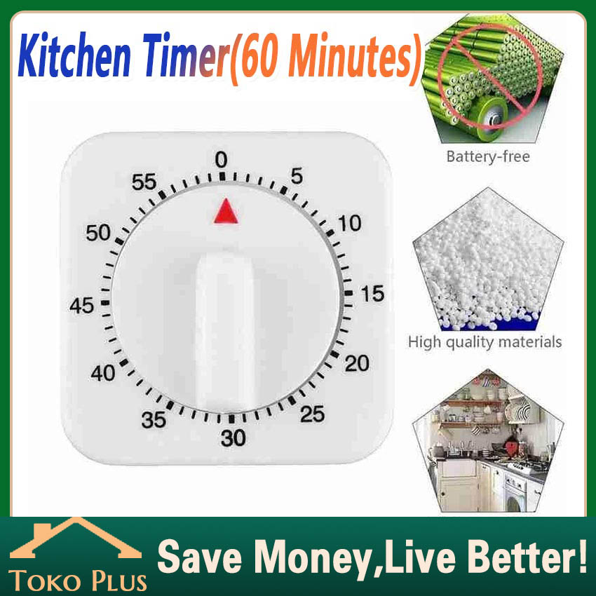 Timer Masak/dapur/Analog/alarm/mekanik Manual 60 Menit Serbaguna