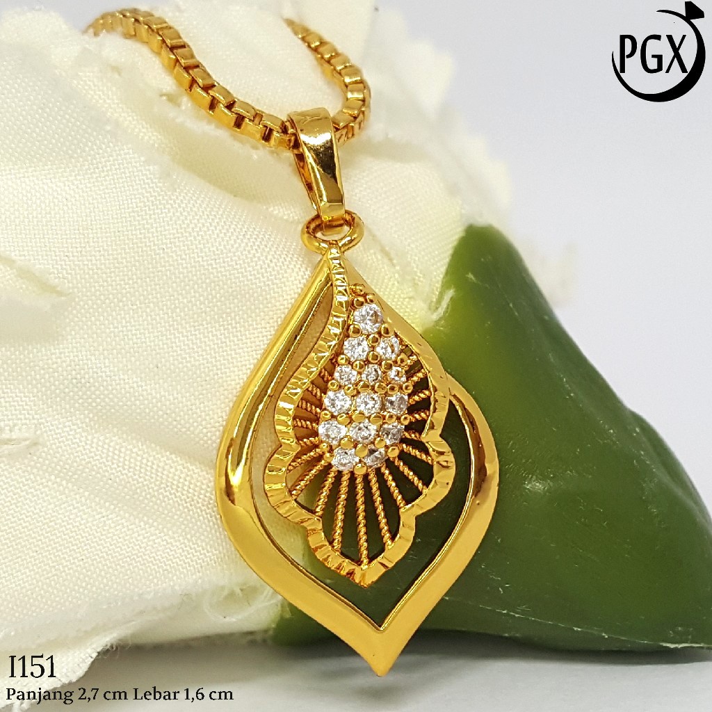 PGX Liontin Kalung Xuping Wanita Aksesoris Fashion Perhiasan Lapis Emas  - I051