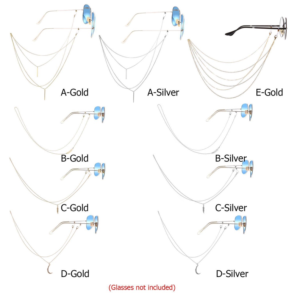 Nanas Rantai Kacamata Non-slip Logam Kacamata Pemegang Tali Leher Lanyard