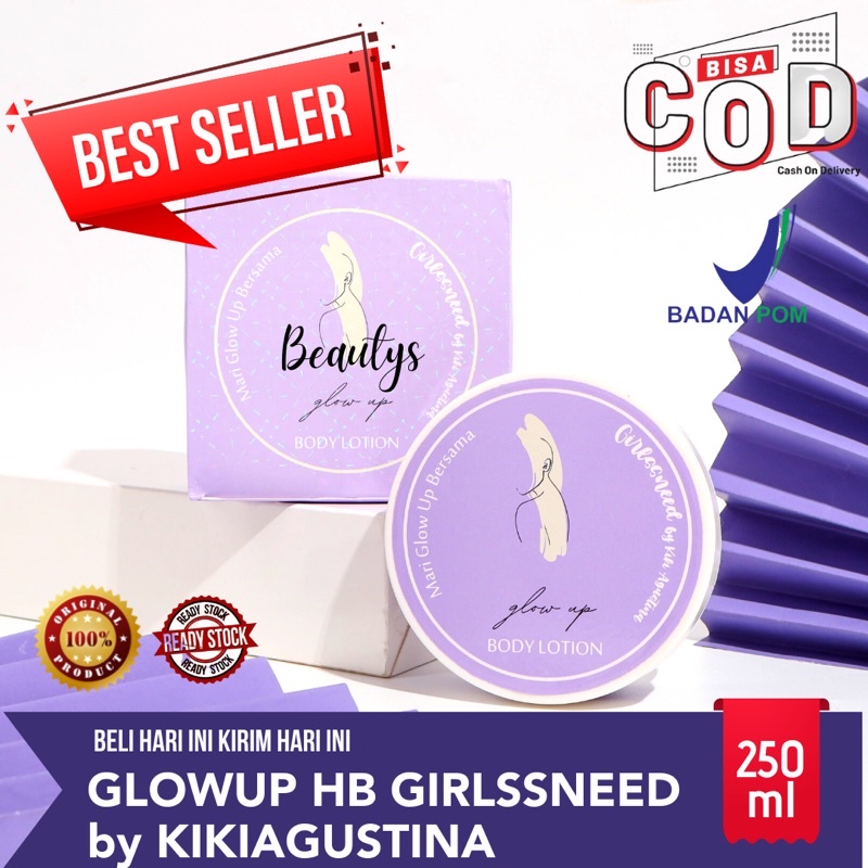 Body Lotion Glow Up Girlsneed by KikiAgustina Original 100% BPOM