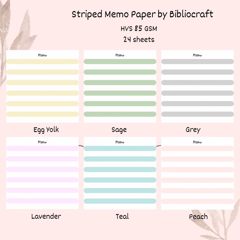 

Bibliocraft Striped Memo Paper Warna Pastel Aesthetic