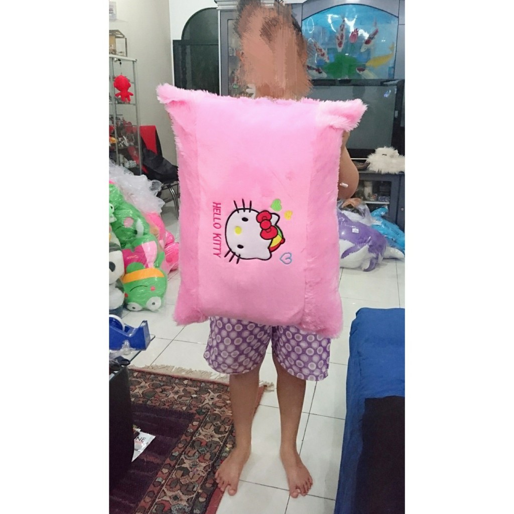 boneka bantal hello kitty bulu pink HEK large besar 60x45cm