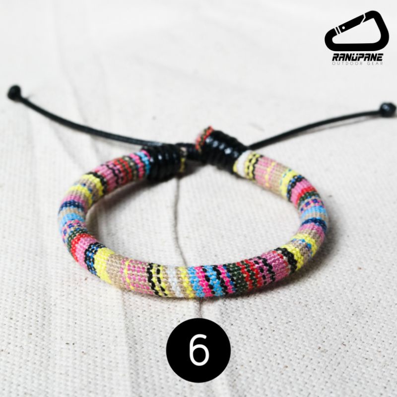 Gelang Tenun Etnik Songket Gelang khas Lombok Motif Unik Gelang Vintage Etnik Etnic Pendaki Gunung Pria Wanita-6