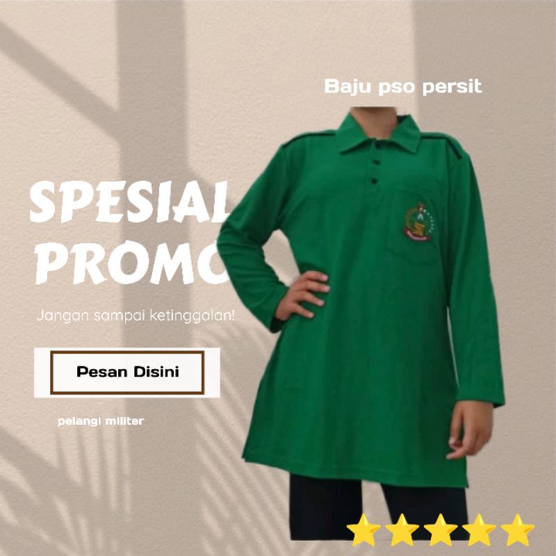 stelan trening olah raga Persit/Baju PSO Hijau pekat