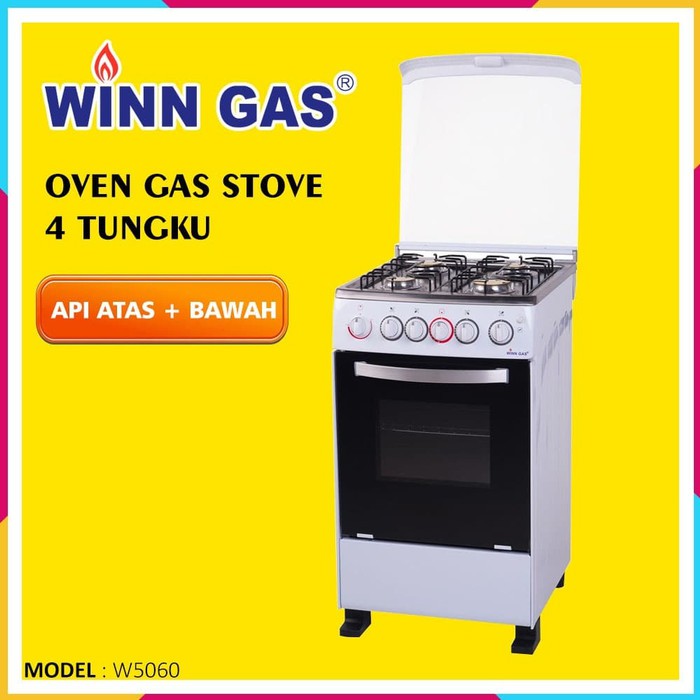 Kompor Gas Standing + Oven Winn Gas W5060 - 4 Stove - Api Atas Bawah