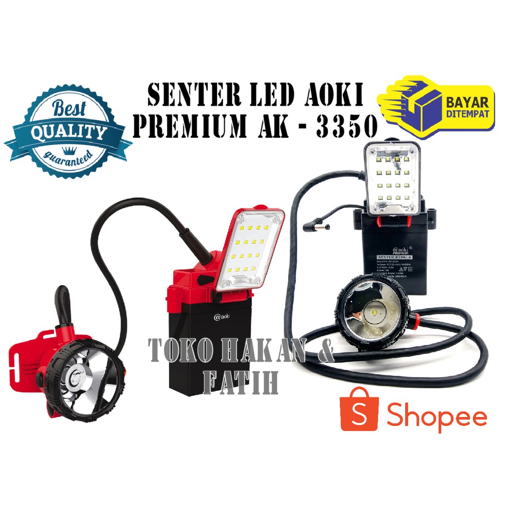 AOKI Senter kepala 5w aki pinggang lampu belajar ak 3350 - ( Bisa Bayar Ditempat )