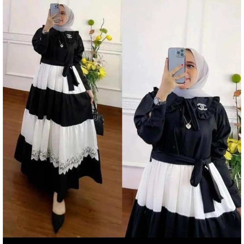 KAMILA DRESS / RENDA / BIG SIZE / SHAKILA / GAMIS PUTIH