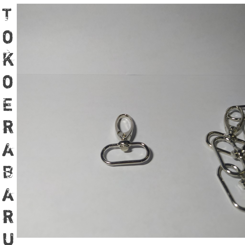 Pengait Kait Cantolan Tas 3 cm Silver Nikel Premium Quality (Perbiji)