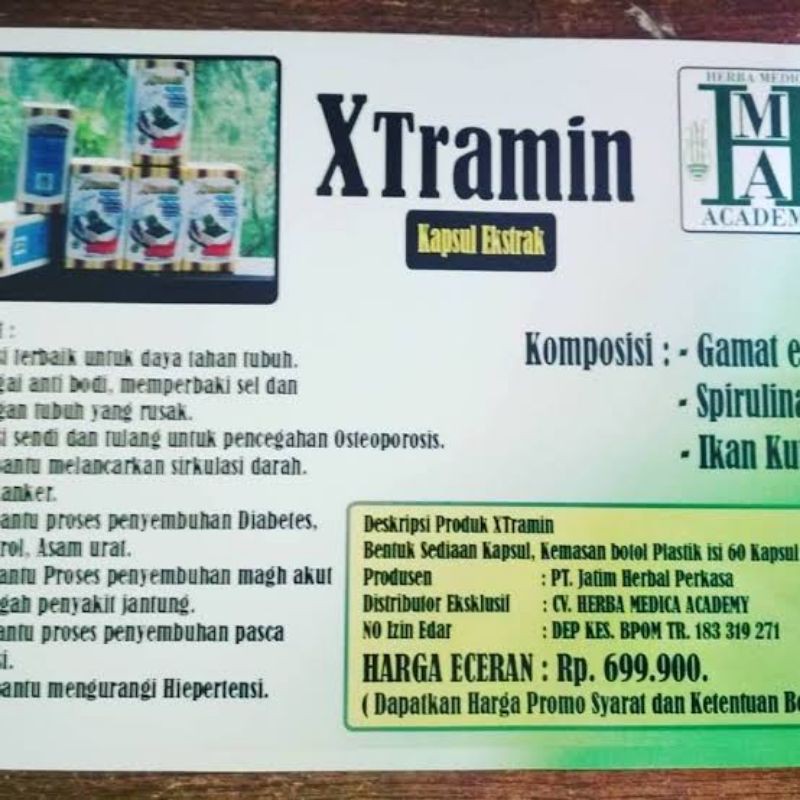 Xtramin obat ampuh untuk tulang ,diabetes dll