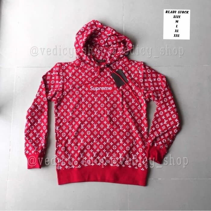 hoodie supreme x lv harga