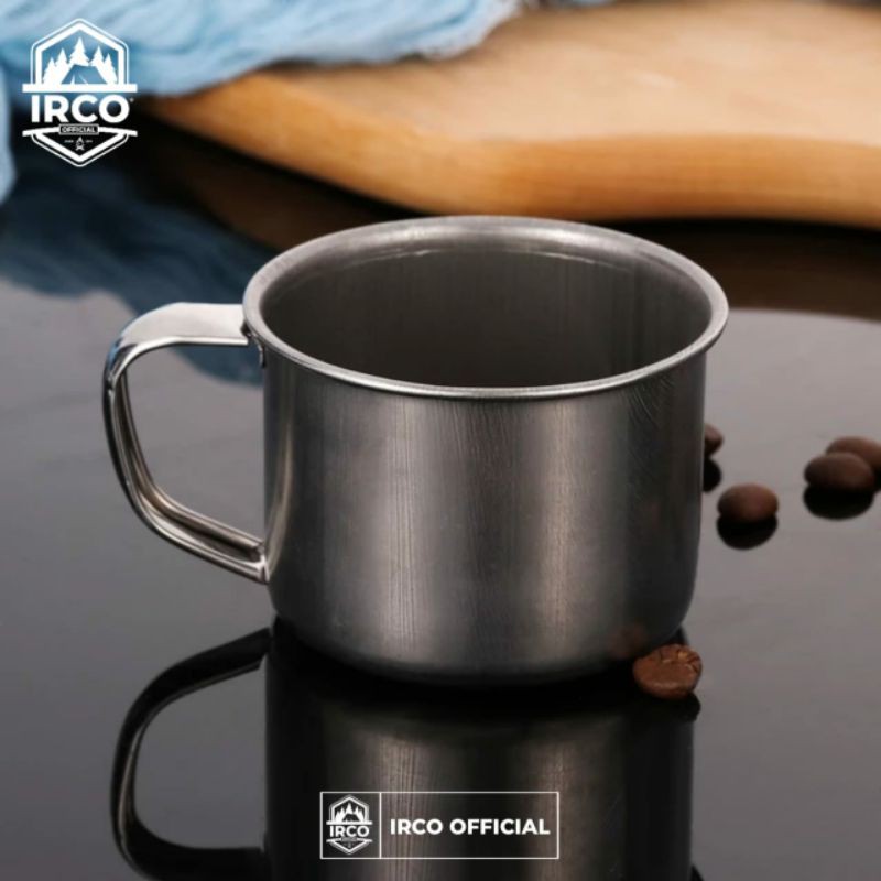 Gelas Camping Outdoor Irco Stainless Polos Ukuran 140ml - Cangkir Kopi Enamel Jadul - Mug Stainless