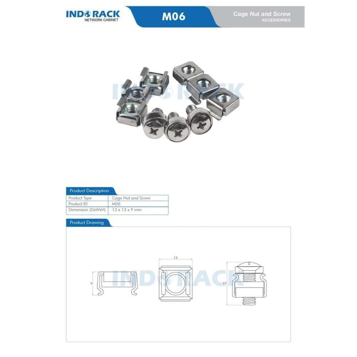 Cage Nut And Screw Accessories Indorack HIGH QUALITY