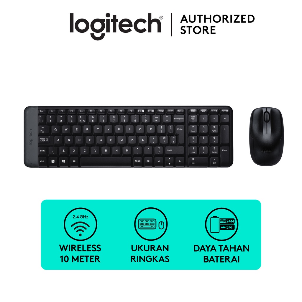 Logitech MK215 Combo Keyboard dan Mouse Wireless Compact