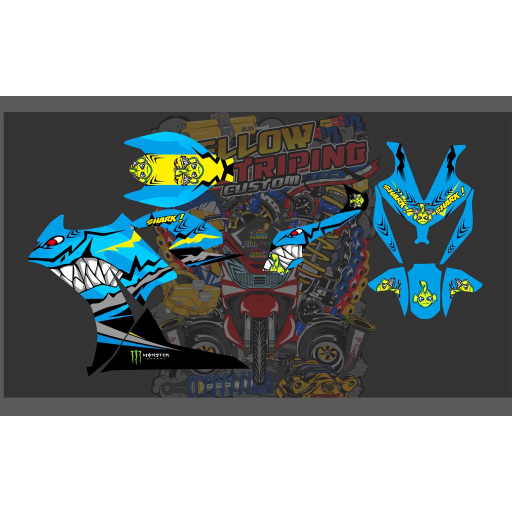 DECAL FULL BODI CBR 150R LOKAL SHARK