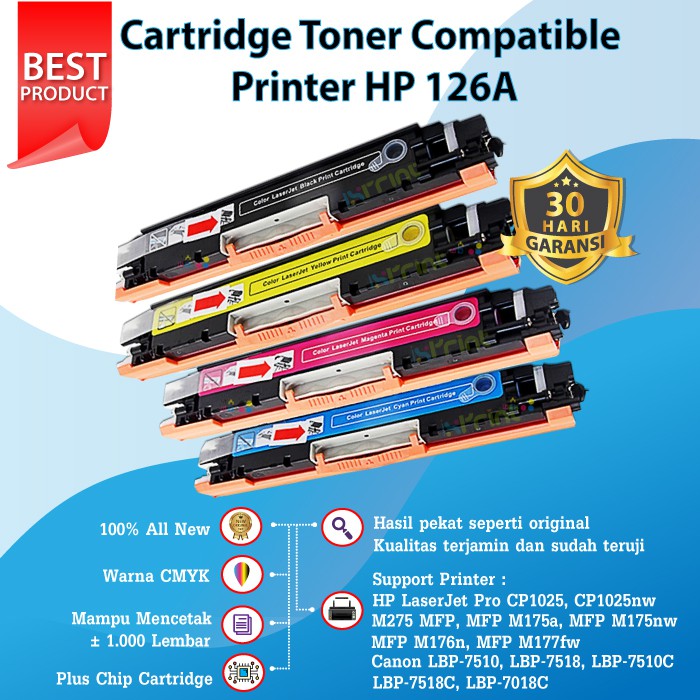 Cartridge Toner Compatible 126A 130A Printer Laserjet CP1025 M175nw M175a M275 Pro 100 MFP M177fw