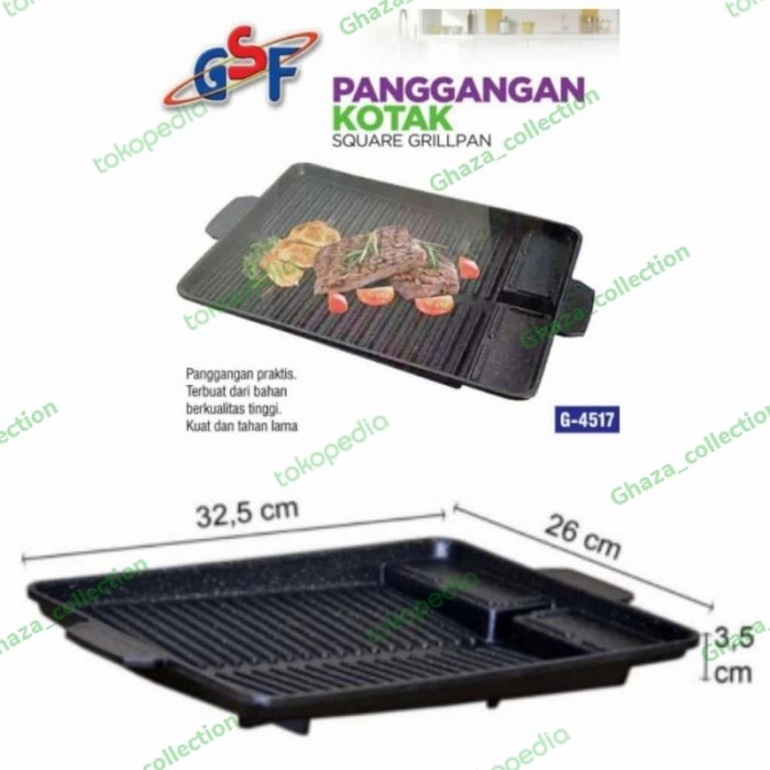 Yakiniku Grill Pan GSF BBQ Griil Pan Kotak Anti Lengket