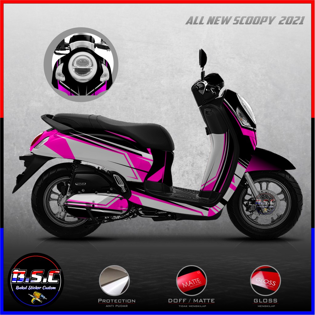 Sticker Decal FULL BODY + FULL PART Scoopy FI Scoopy 2021 Motif Flash Racing Purple